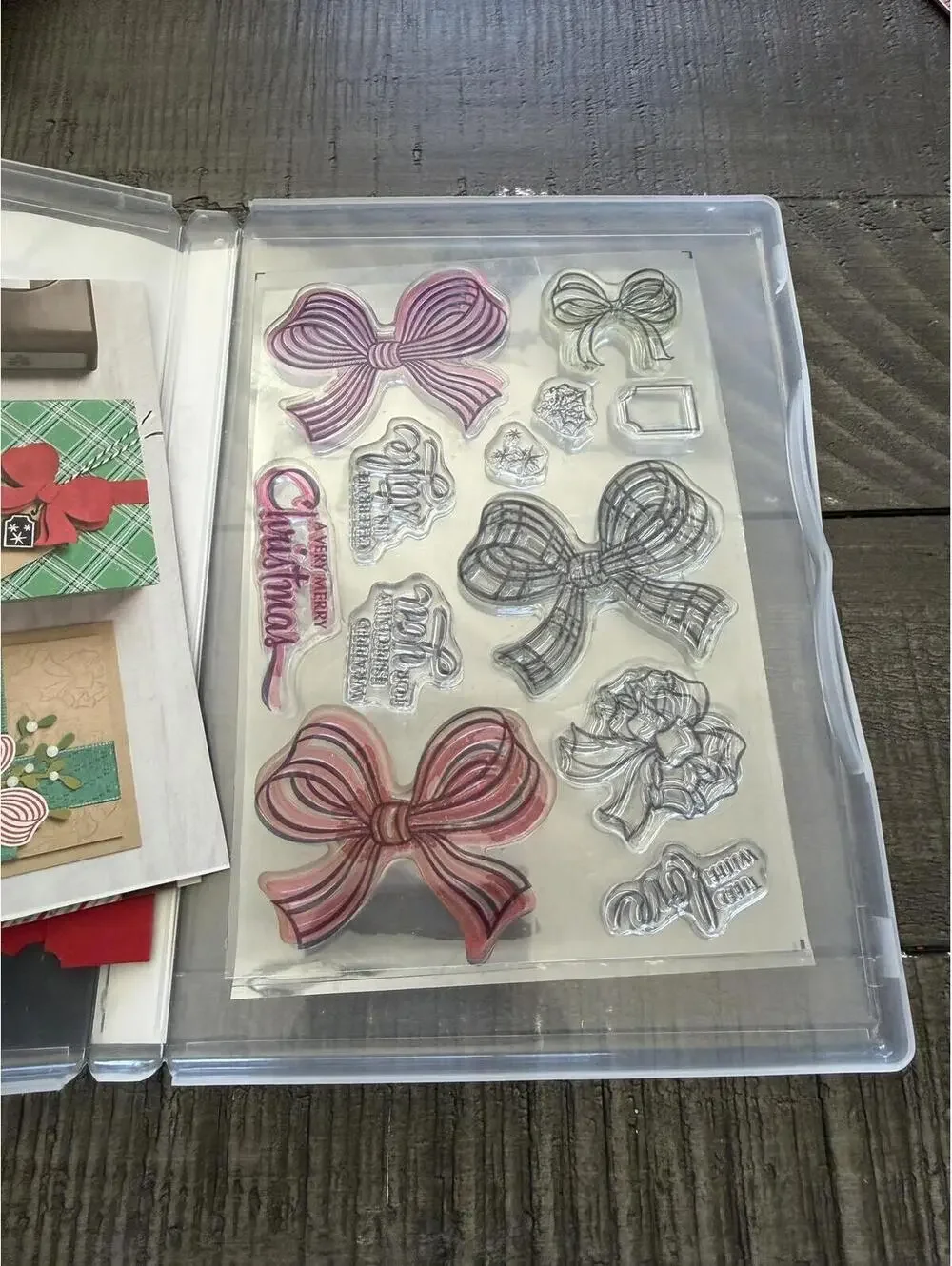 Stampin’ Up Gift Wrapped stamp set with bow shape punch